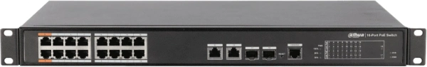 Коммутатор Dahua DH-PFS4218-16ET-190 (L2) 16x100Мбит/с 2x1Гбит/с 2xКомбо(1000BASE-T/SFP) 16PoE управляемый