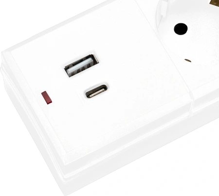 Сетевой фильтр Buro BU-SP3_USB_2A-W 3м (6 розеток) белый (коробка)