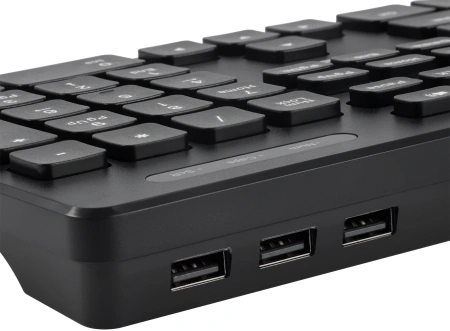 Клавиатура Оклик K733 черный USB slim Multimedia