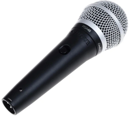 Микрофон проводной Shure PGA48-QTR-E 4.6м черный/серебристый