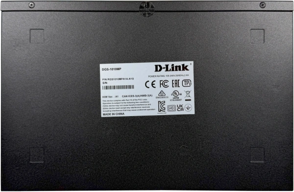 Коммутатор D-Link DGS-1010MP/A1A 9x1Гбит/с 1SFP 8PoE 125W неуправляемый