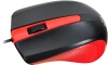 Мышь Оклик 225M черный/красный оптическая 1200dpi USB для ноутбука 3but (288237)