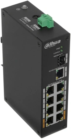 Коммутатор Dahua DH-PFS3110-8ET-96 (L2) 8x100Мбит/с 1x1Гбит/с 1SFP 6PoE+ 2PoE++ 96W неуправляемый
