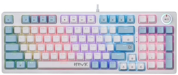 Клавиатура Defender GK-418 механическая белый USB Multimedia for gamer LED (45421) кабель 1.5м