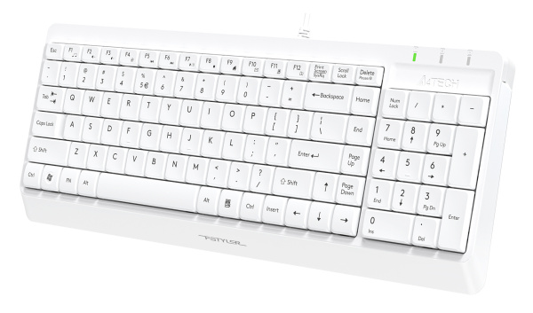 Клавиатура A4Tech FK15 белый USB (FK15 WHITE) кабель 1.5м