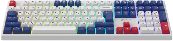 Клавиатура Оклик 725G белый/красный USB Multimedia for gamer LED (2070294) кабель 1.8м
