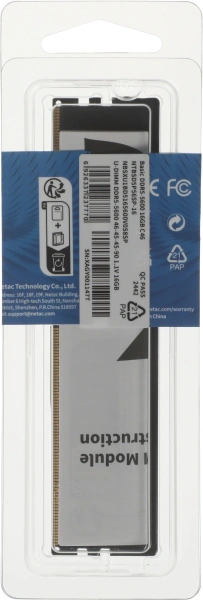 Память DDR5 16GB 5600MHz Netac NTBSD5P56SP-16 Basic RTL PC5-44800 CL46 DIMM 288-pin 1.1В original Intel Ret