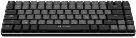 Клавиатура Оклик K615X механическая серый/серебристый USB slim Multimedia for gamer LED (1934413)