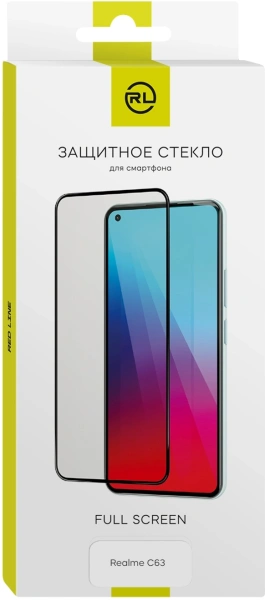 Защитное стекло для экрана Redline черный для Realme C63 2.5D 1шт. (УТ000039289)