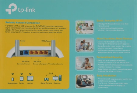 Роутер беспроводной TP-Link TL-WR840N N300 10/100BASE-TX белый