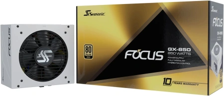 Блок питания Seasonic ATX 850W Focus GX-850 Gen.5 WHITE 80+ gold (20+4pin) APFC 135mm fan 8xSATA Cab Manag RTL