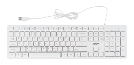 Клавиатура Acer OKW123 белый USB Multimedia (ZL.KBDEE.00D) кабель 1.5м