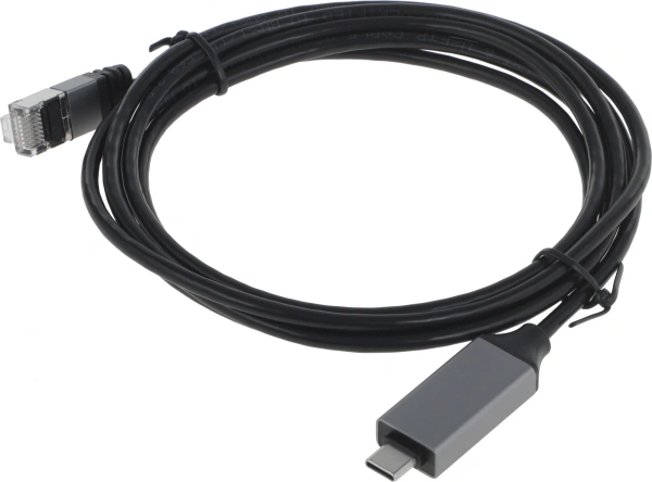 Кабель Buro BU-USB-C-LAN1000-2m USB Type-C (m) RJ-45 (m) 2м черный (пакет)