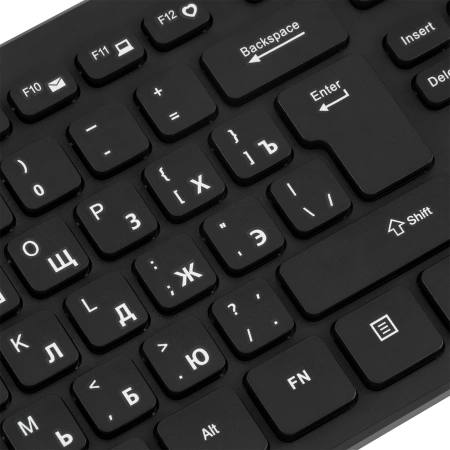 Клавиатура Оклик K733 черный USB slim Multimedia