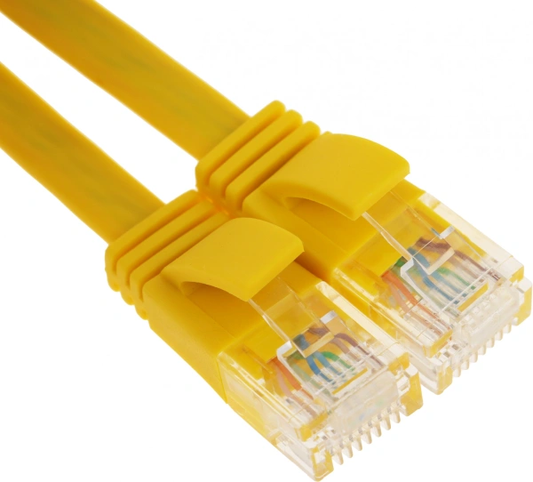 Патч-корд Flat cat.5E stranded molded 7.5м желтый RJ-45 (m)-RJ-45 (m) (упак.:1шт)