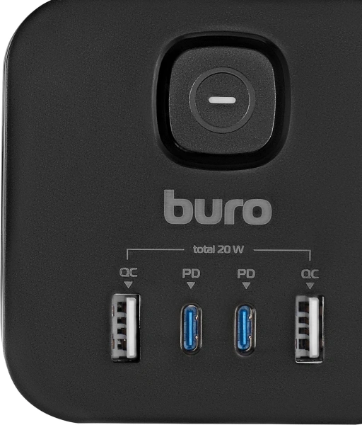 Сетевой удлинитель Buro BU-PC3.1UС-Plus-B 1.5м (3 розетки) черный (коробка)