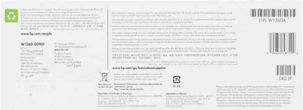 Картридж лазерный HP 136A W1360A черный бар.в компл. (1150стр.) для HP LJ M211d/MFP M236
