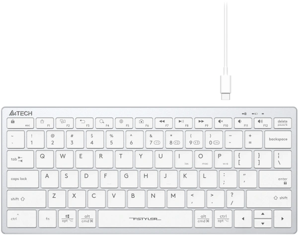 Клавиатура A4Tech FBX51C белый USB беспроводная BT/Radio slim Multimedia (FBX51C WHITE)