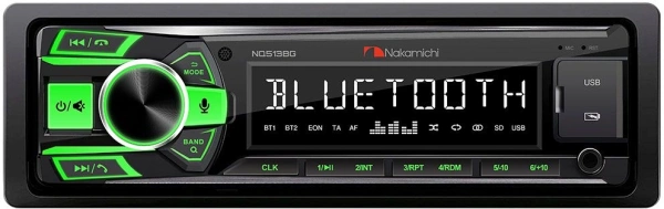 Автомагнитола Nakamichi NQ513BG 1DIN 4x50Вт v5.1 ПДУ RDS (NAK-NQ513BG)