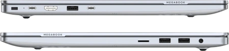 Ноутбук Tecno MegaBook T16 Core i5 13420H 16Gb SSD512Gb Intel UHD Graphics 16" IPS FHD+ (1920x1200) Windows 11 Home 64 silver WiFi BT Cam 6460mAh (T16RA-NES1)