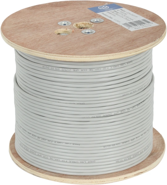 Кабель сетевой Ningbo FTP 4 пары cat.5E solid 0.5мм CCA molded 305м серый