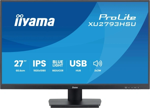 Монитор Iiyama 27" ProLite XU2793HSU-B7 черный IPS LED 16:9 HDMI M/M матовая 300cd 178гр/178гр 1920x1080 100Hz DP FHD USB 3.8кг