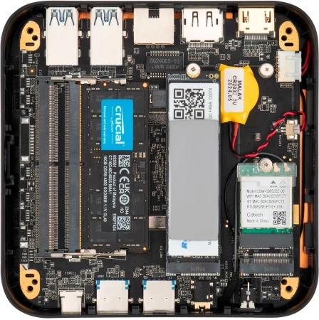 Неттоп IRU Tactio 525 Ryzen 7 6800H (3.3) 16Gb SSD1Tb 680M FreeDOS GbitEth WiFi BT 120W черный (2113241)