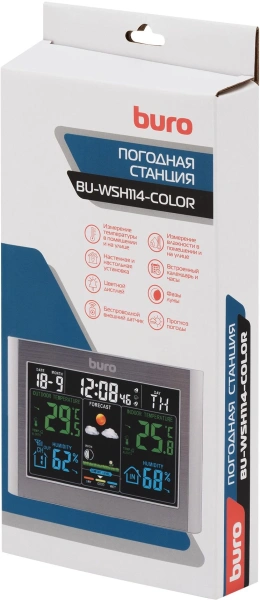 Погодная станция Buro BU-WSH114-COLOR черный