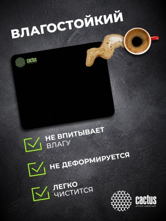 Коврик для мыши Cactus Black черный 300x250x2мм (CS-MPC-P01M)