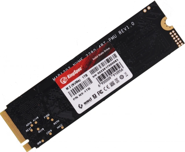 Накопитель SSD Kingspec PCIe 3.0 x4 1TB NX-1TB M.2 2280 0.9 DWPD