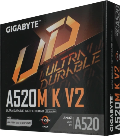 Материнская плата Gigabyte A520M K V2 Soc-AM4 AMD A520 2xDDR4 mATX AC`97 8ch(7.1) GbLAN RAID+VGA+HDMI
