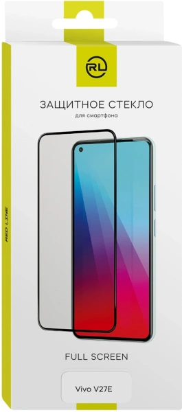 Защитное стекло для экрана Redline черный для Vivo V27E 2.5D 1шт. (УТ000037135)