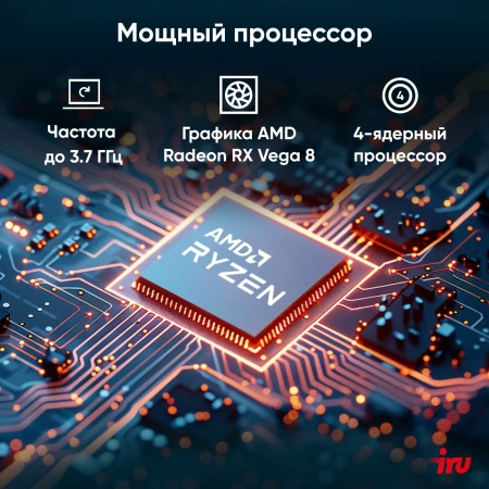 Неттоп IRU Planio 325 Ryzen 5 3500U (2.1) 8Gb SSD256Gb Vega 8 FreeDOS GbitEth WiFi BT 65W черный (2105298)