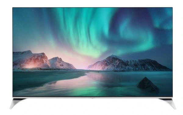 Телевизор QLED Hyundai 50" H-LED50QBU7500 Android TV Frameless черный/серебристый 4K Ultra HD 60Hz DVB-T DVB-T2 DVB-C DVB-S DVB-S2 USB WiFi Smart TV