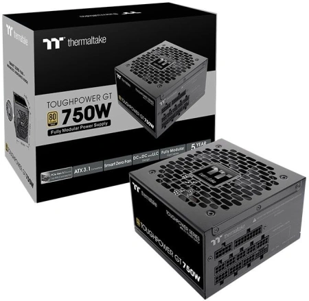 Блок питания Thermaltake ATX 750W Toughpower GT Gen.5 80+ gold (20+4pin) APFC 140mm fan 6xSATA Cab Manag RTL