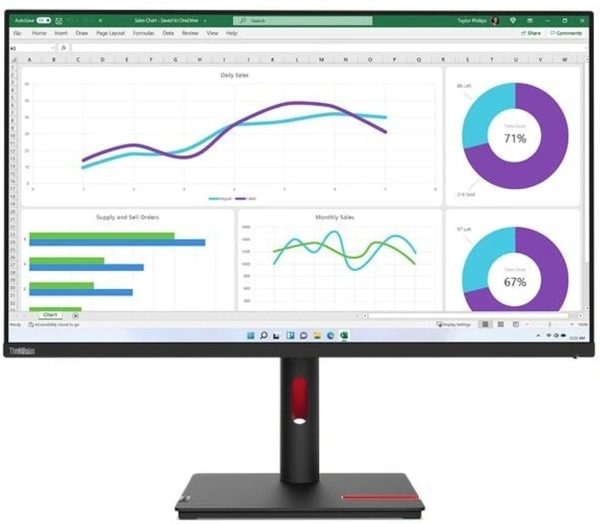 Монитор Lenovo 31.5" ThinkVision T32h-30 черный IPS LED 4ms 16:9 HDMI матовая HAS Piv 1000:1 350cd 178гр/178гр 2560x1440 60Hz DP Quad 2K (1440p) USB 9.9кг