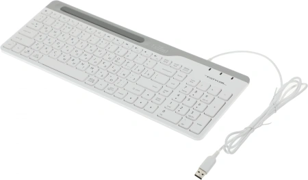 Клавиатура A4Tech FK25 белый/серый USB slim (FK25 WHITE) кабель 1.5м