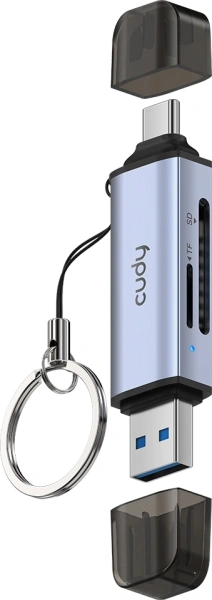 Разветвитель USB 3.2 Cudy UH200 2порт. серебристый