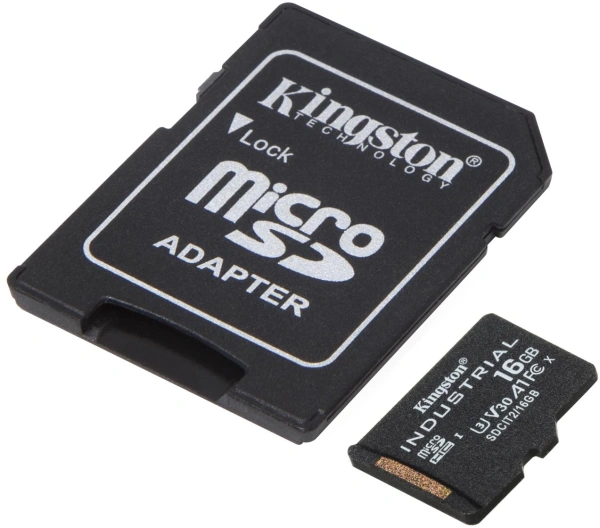 Флеш карта microSDHC 16GB Kingston SDCIT2/16GB Industrial V30 A1 + adapter