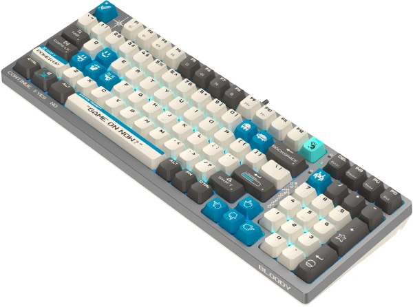 Клавиатура A4Tech Bloody S98 Pixels Blue механическая серый/бежевый USB for gamer LED (S98) кабель 1.8м