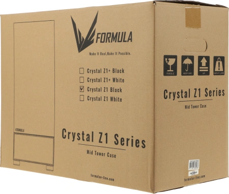 Корпус Formula Crystal Z1 черный без БП ATX 2xUSB2.0 1xUSB3.0 audio bott PSU