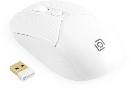 Мышь Оклик 509MW white белый оптическая 1600dpi беспров. USB для ноутбука 4but (1885186)