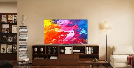 Телевизор QLED Skyworth 65" 65Q77G Magic Sound Game TV Frameless серый-металлик/серый 4K Ultra HD 144Hz MEMC DVB-T DVB-T2 DVB-C DVB-S DVB-S2 USB WiFi Smart TV