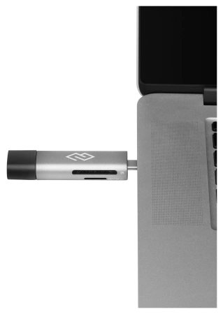 Устройство чтения карт памяти USB 2.0/Type C Digma CR-CU2520-G серый