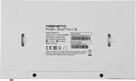 Коммутатор Keenetic KN-4710 (L2) 9x1Гбит/с 8PoE+ 120W неуправляемый