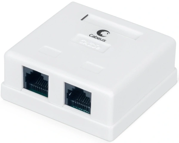 Розетка Cabeus WS-8P8C-CAT.5E-2 комп.RJ45 кат.5E бел.