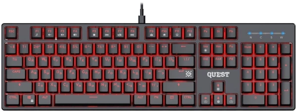 Клавиатура Defender Gk-596 механическая черный USB for gamer LED (45596) кабель 1.5м