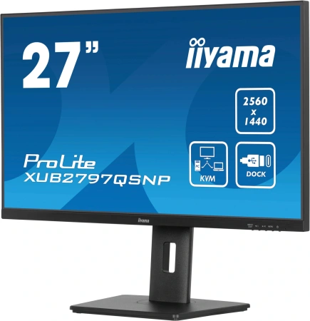 Монитор Iiyama 27" ProLite XUB2797QSNP-B1 черный IPS LED 16:9 HDMI M/M матовая HAS Piv 300cd 178гр/178гр 2560x1440 100Hz DP WQ USB 6.1кг