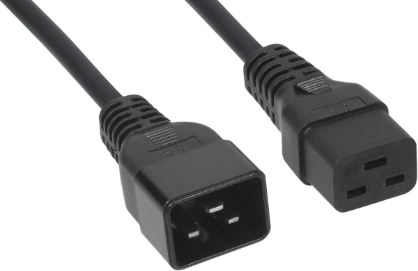 Шнур питания Cabeus PC-IEC19-IEC20-1.8M C19-C20 проводник.:3x1.5мм2 1.8м 220/250В 16А черный