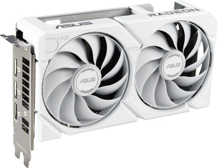 Видеокарта Asus PCI-E 5.0 DUAL-RX9060XT-16G-WHITE AMD Radeon RX 9060XT 16Gb 128bit GDDR6 2620/20000 HDMIx1 DPx2 HDCP Ret